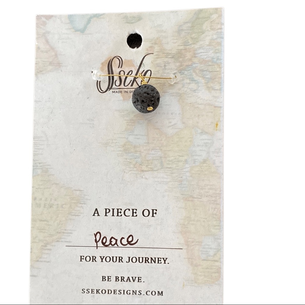 Sseko Peace Lava Bead Brave Charm Piece New